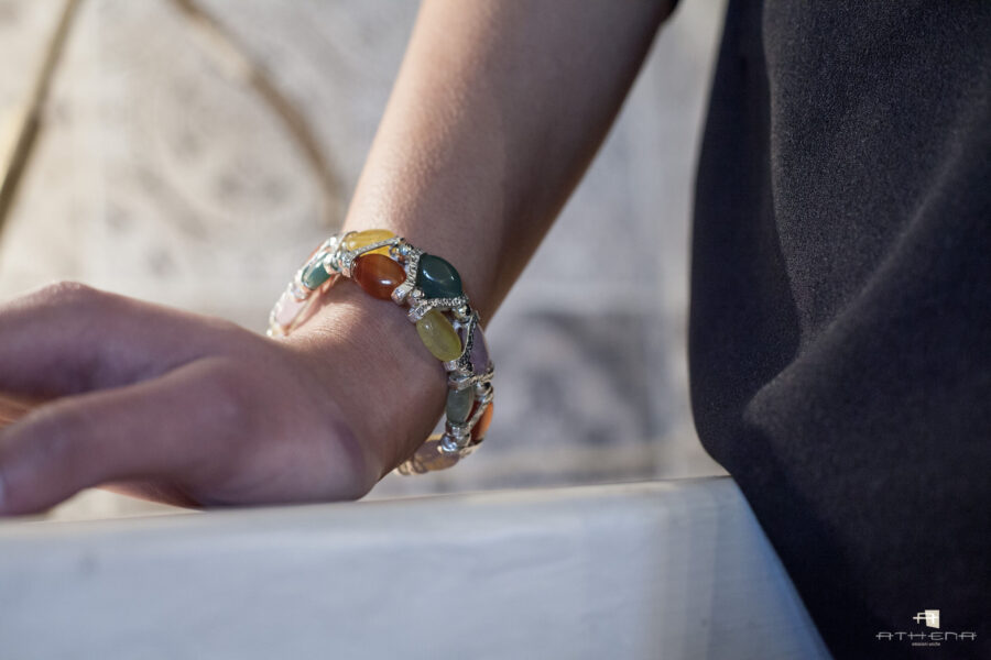 Positano - bracciale in argento naturale e pietre - immagine 2