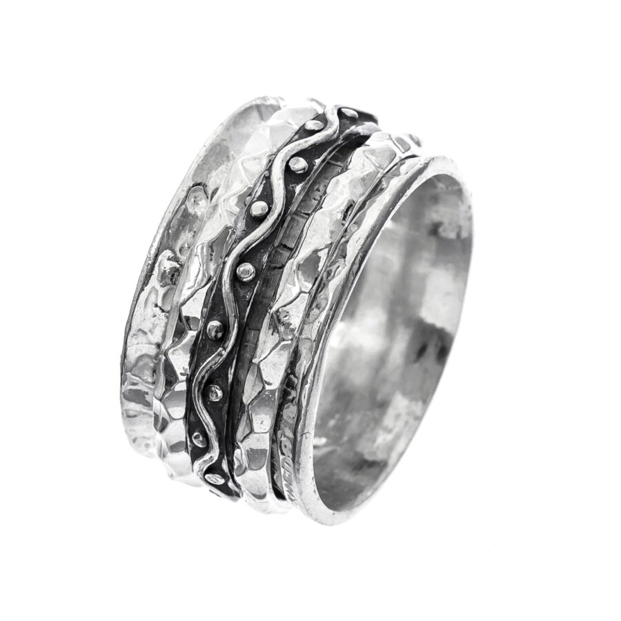 Absolute - anello in argento naturale e brunito