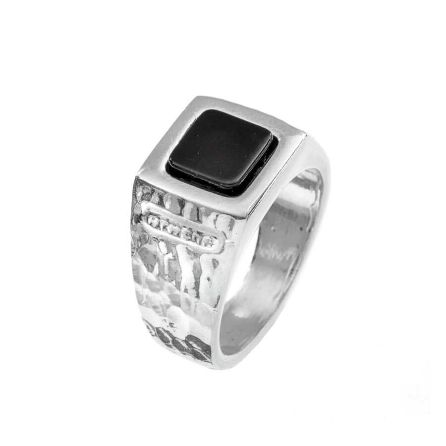 Soulman - anello uomo in argento naturale e pietra