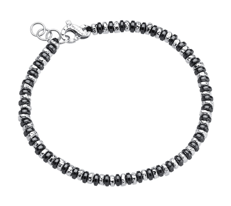 Soulman - bracciale uomo in argento naturale e pietre