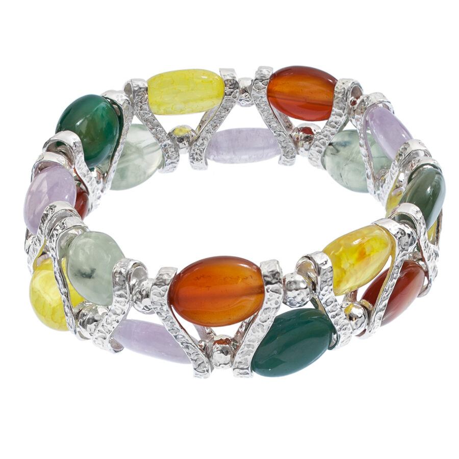 Positano - bracciale in argento naturale e pietre