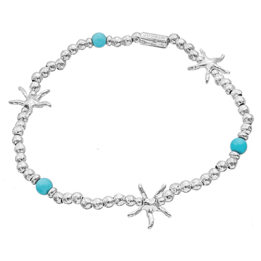 Oltremare - bracciale in argento naturale e turchese