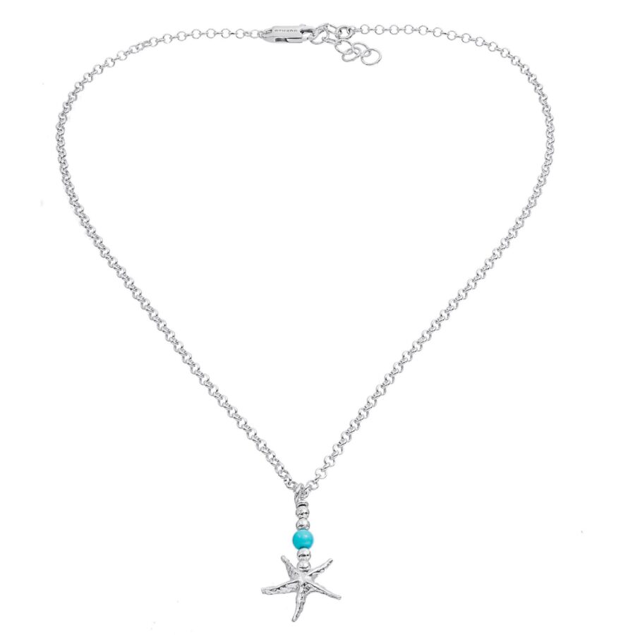 Oltremare - collana in argento naturale e turchese