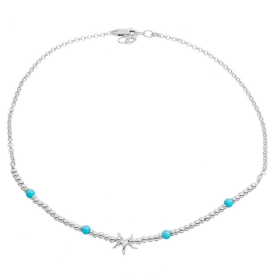 Oltremare - collana in argento naturale e turchese
