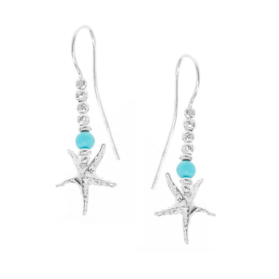 Oltremare - orecchini in argento naturale e turchese