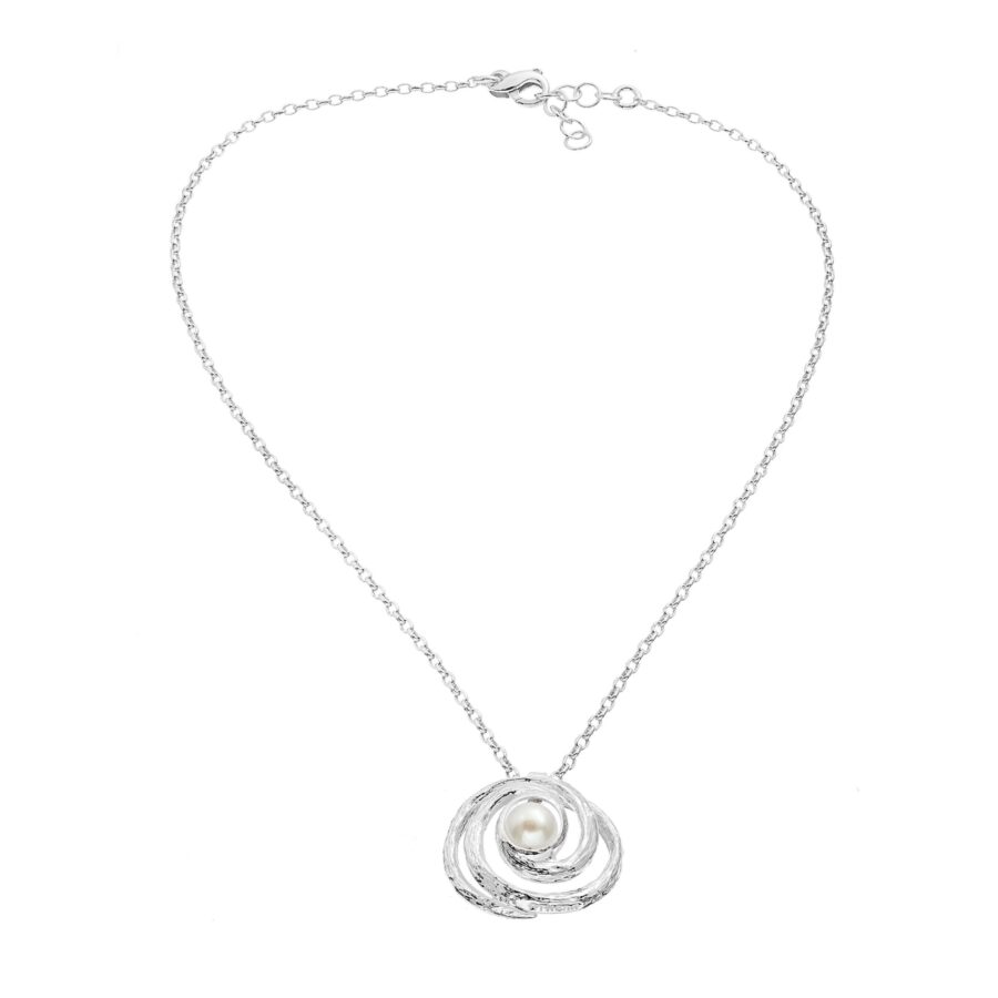 Eos - collana in argento naturale e perla