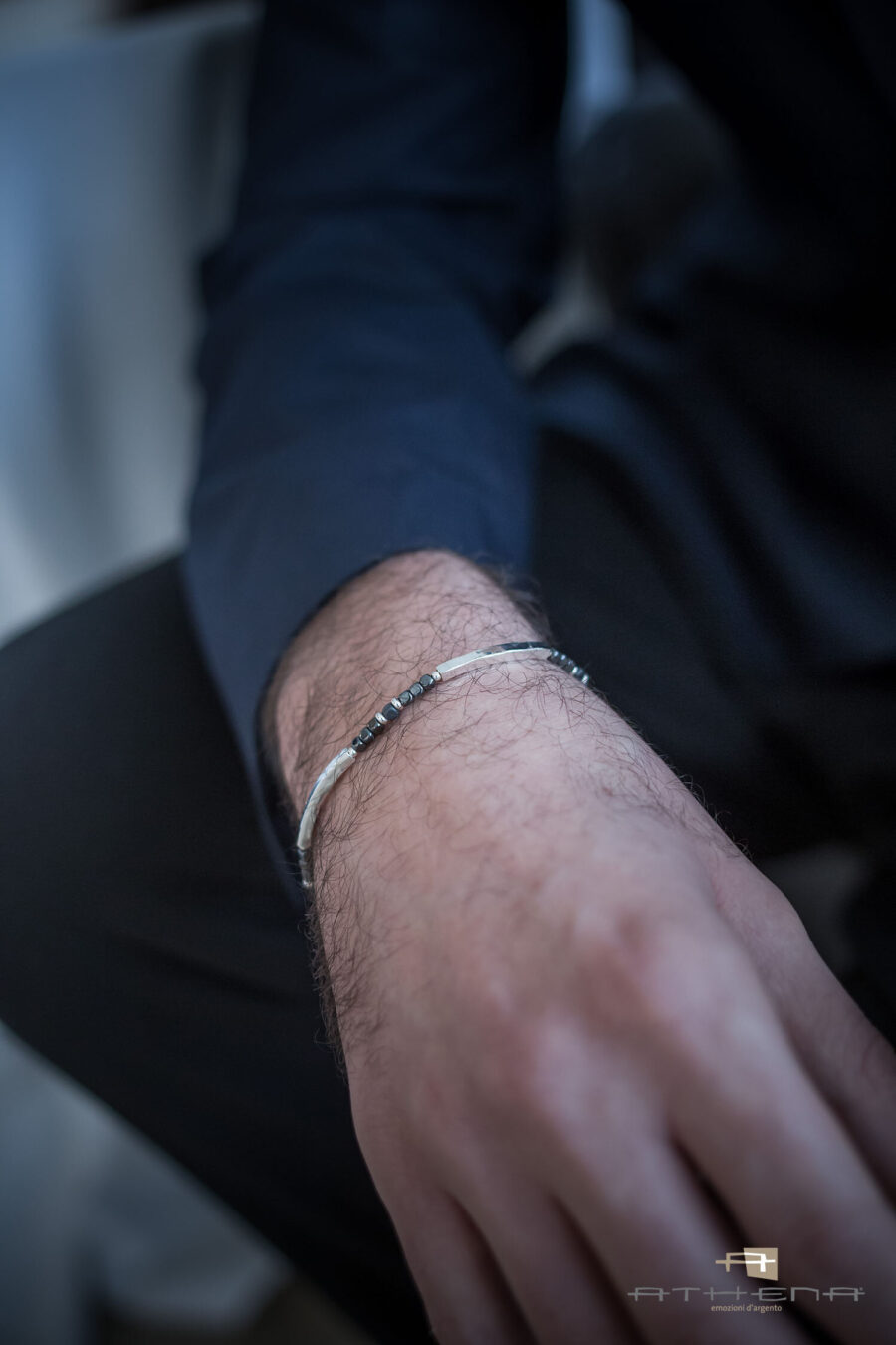Soulman - bracciale in argento naturale e pietre - immagine 2