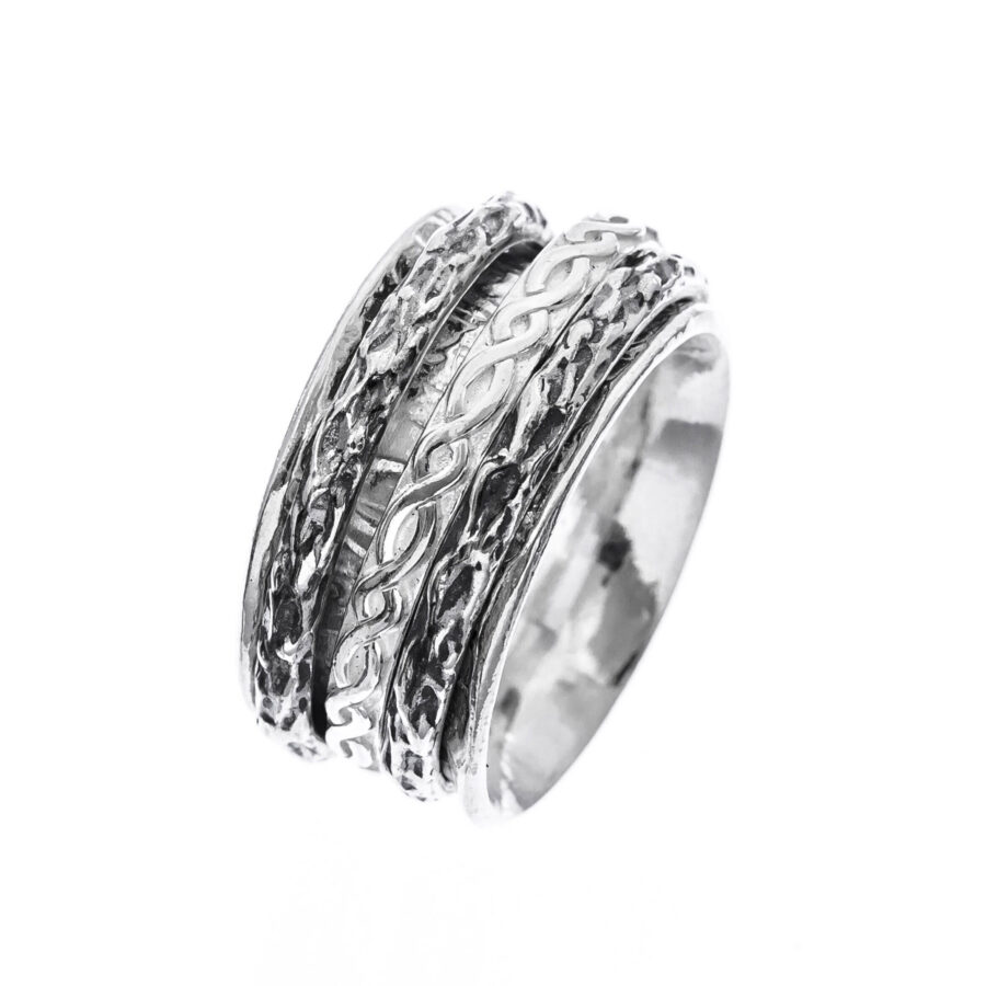 Absolute - anello in argento naturale e brunito