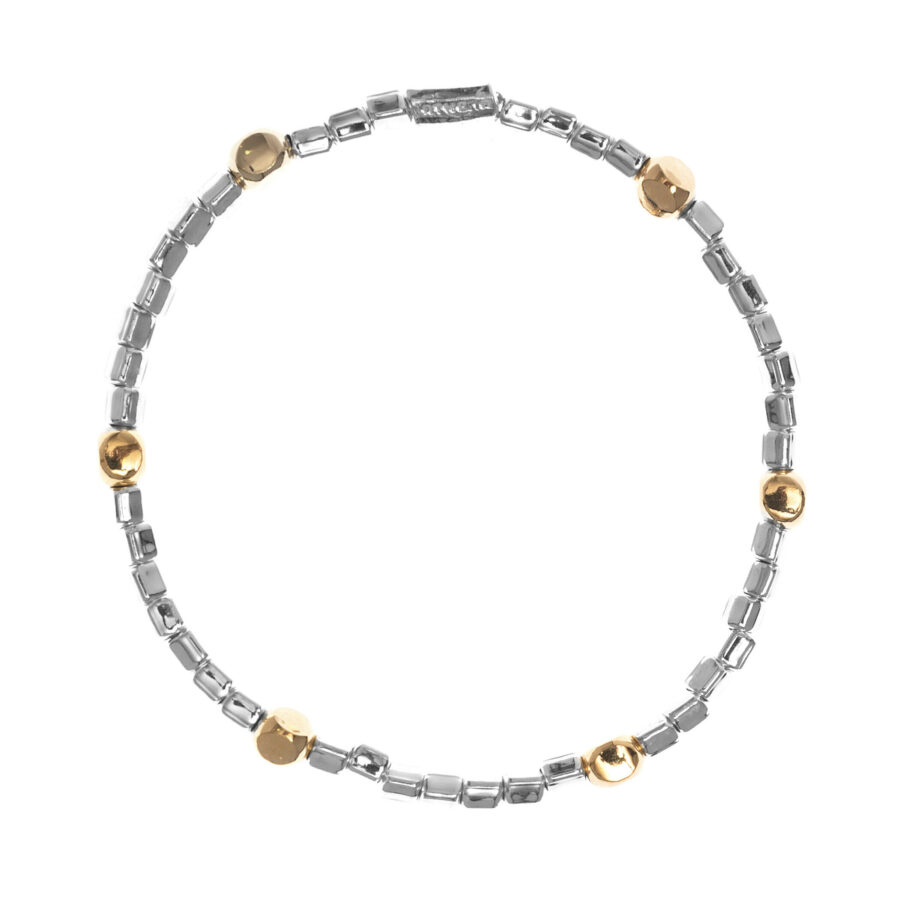Brividi - bracciale in argento dorato e naturale