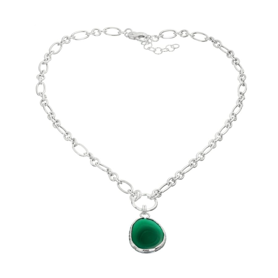 Mediterranea - collana in argento naturale e pietra