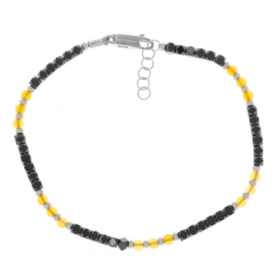 Soulman - bracciale uomo in argento naturale e pietre