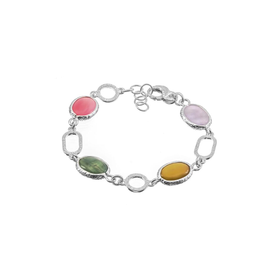 Euforia - bracciale in argento naturale e pietre