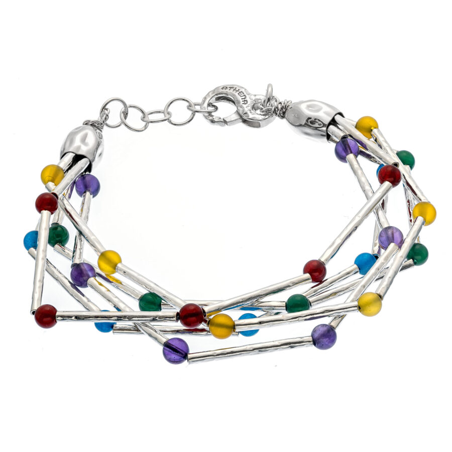 Miura - bracciale in argento naturale e pietre