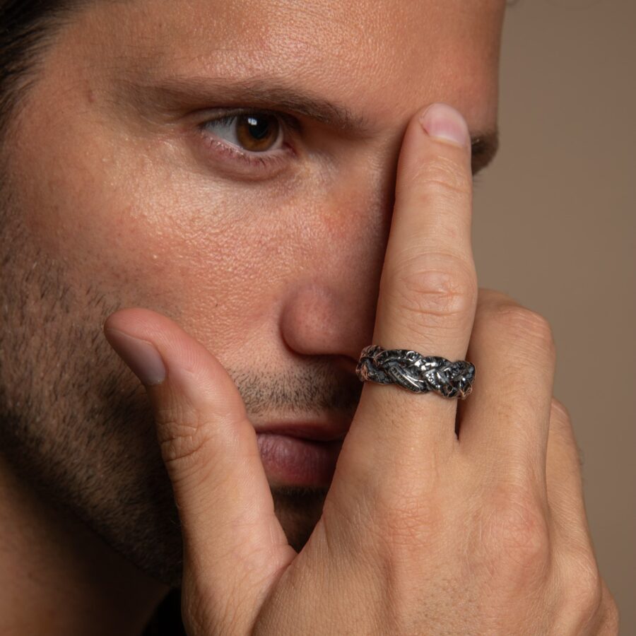Soulman - anello uomo in argento brunito - immagine 3