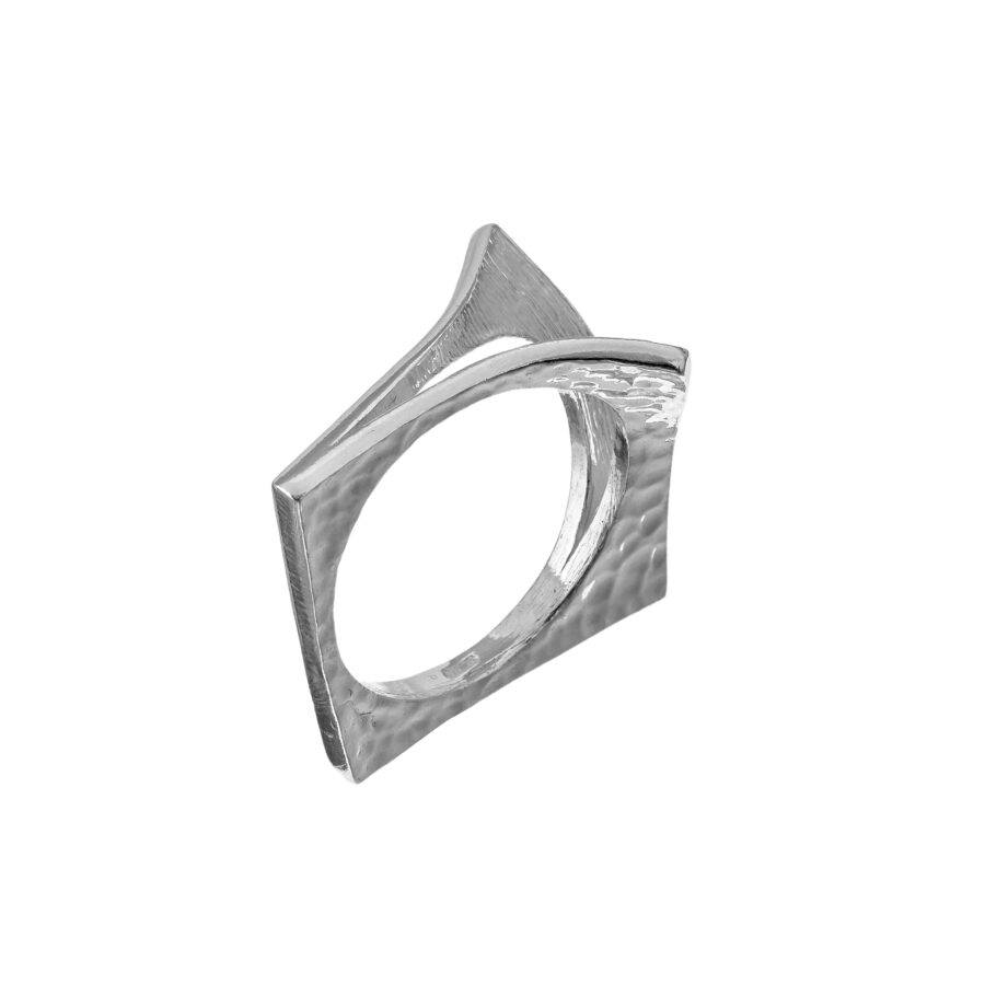 Horizon - anello in argento naturale