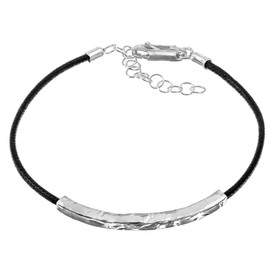 Siwa - bracciale in argento naturale e cordino