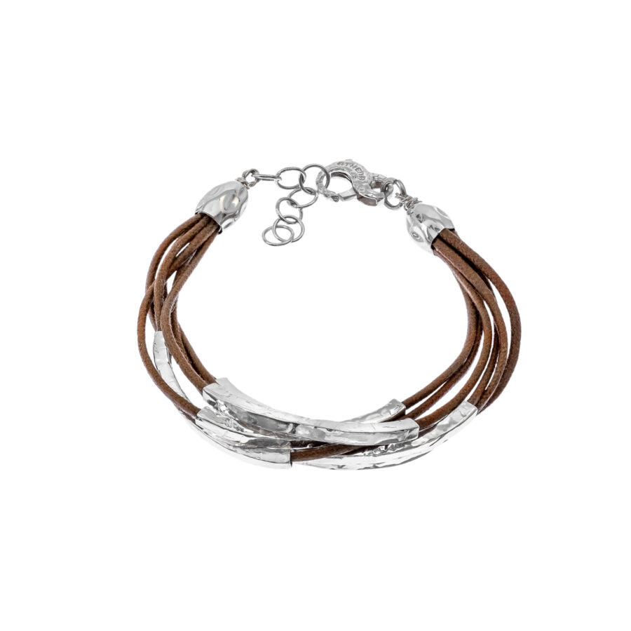 Siwa - bracciale in argento naturale e cordino