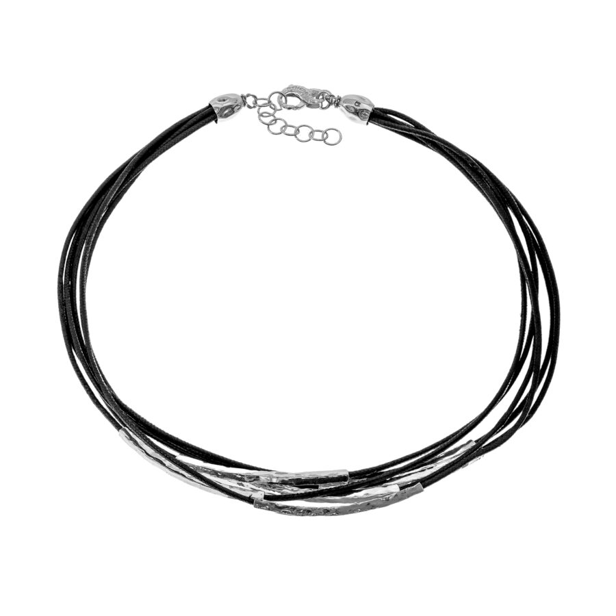 Siwa - collana in argento naturale e cordino