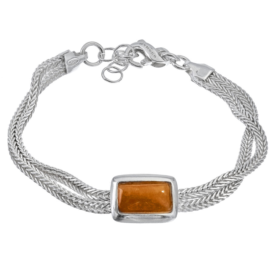 Nara - bracciale in argento naturale e pietre