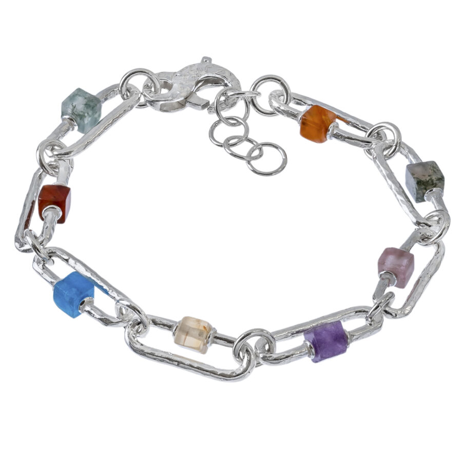 Nubra - bracciale in argento naturale e pietre