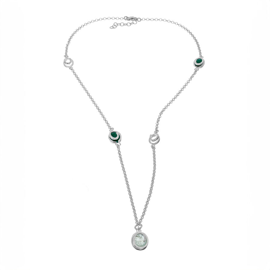 Oasi - collana in argento naturale e pietre