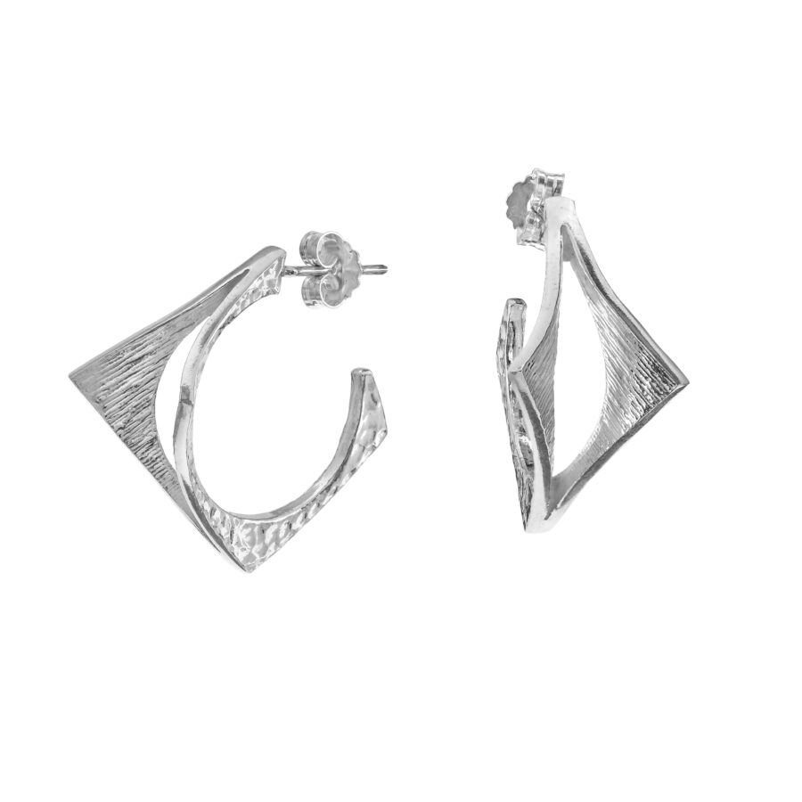 Horizon - orecchini in argento naturale