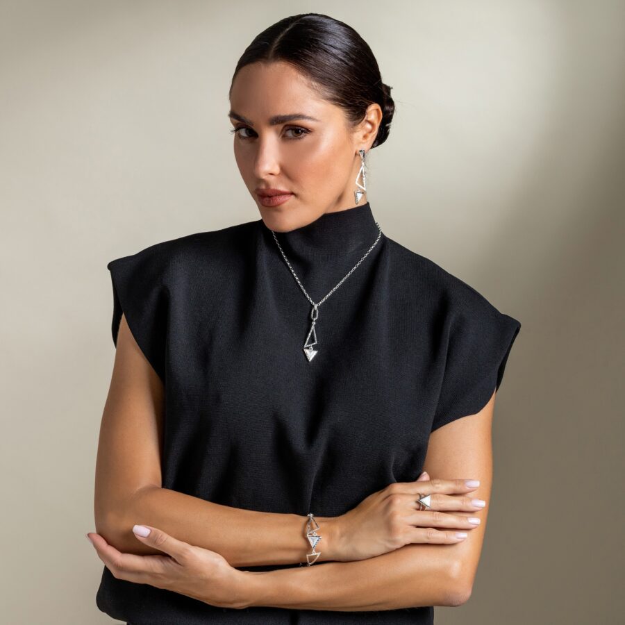 Nyssa - collana in argento naturale e madreperla - immagine 2