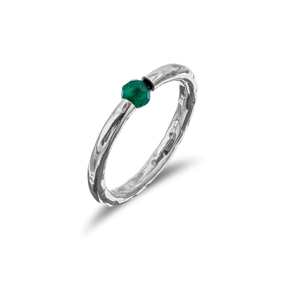 Dafne - anello in argento naturale e pietre