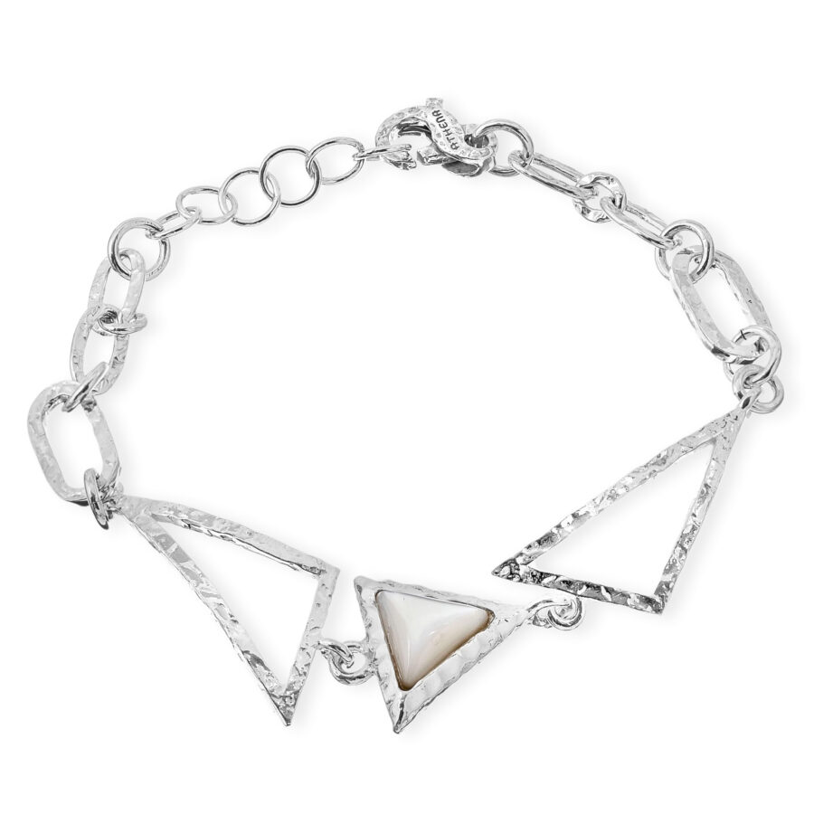 Nyssa - bracciale in argento naturale e madreperla