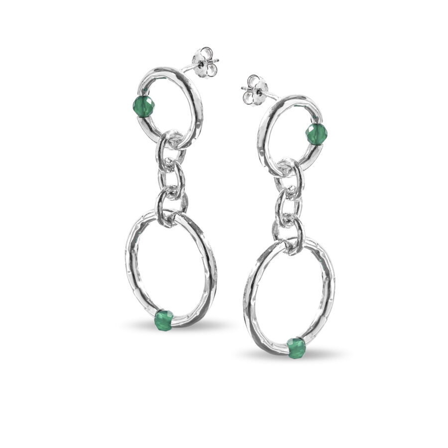 Dafne - orecchini in argento naturale e pietre