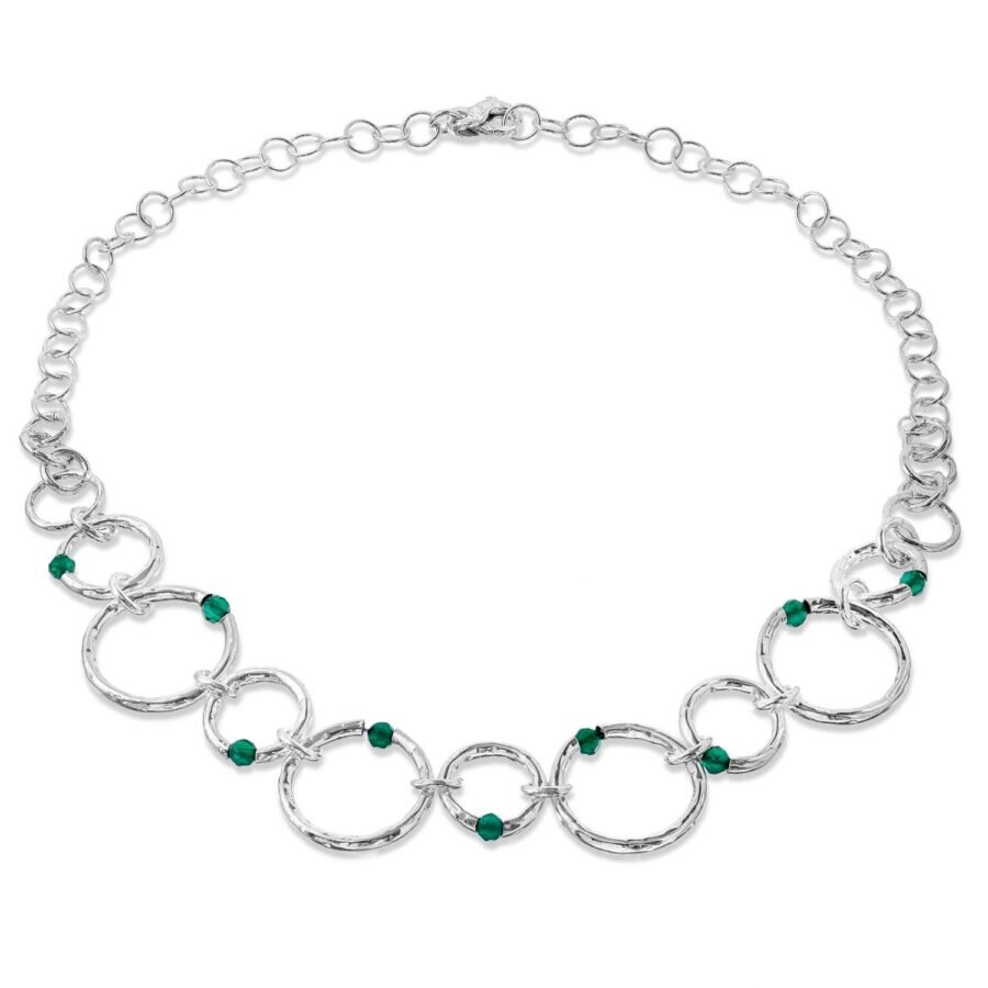 Dafne - collana in argento naturale e pietre