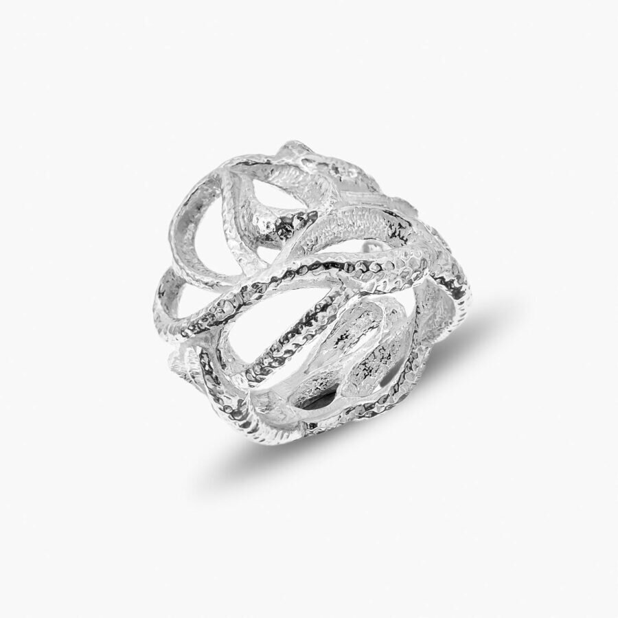 Atena - anello in argento naturale