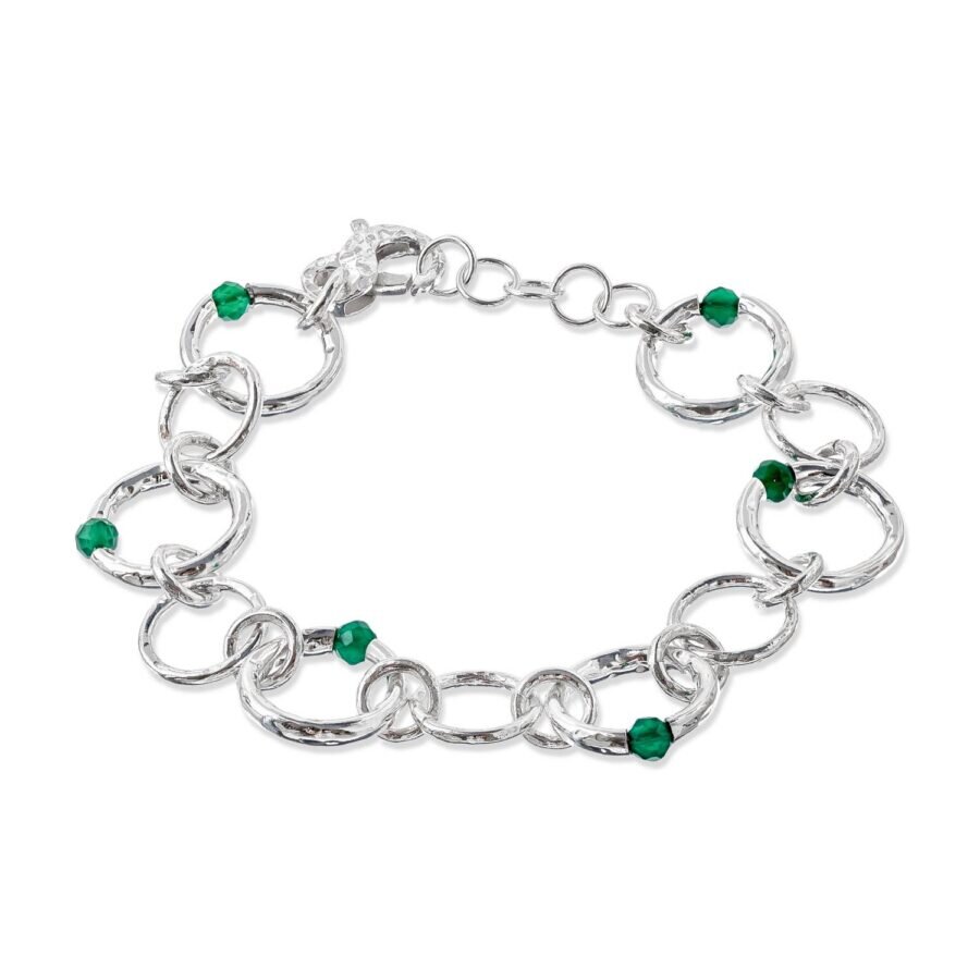 Dafne - bracciale in argento naturale e pietre