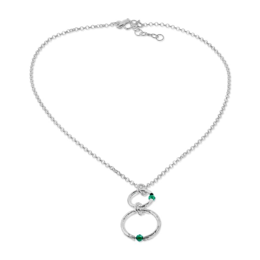 Dafne - collana in argento naturale e pietre