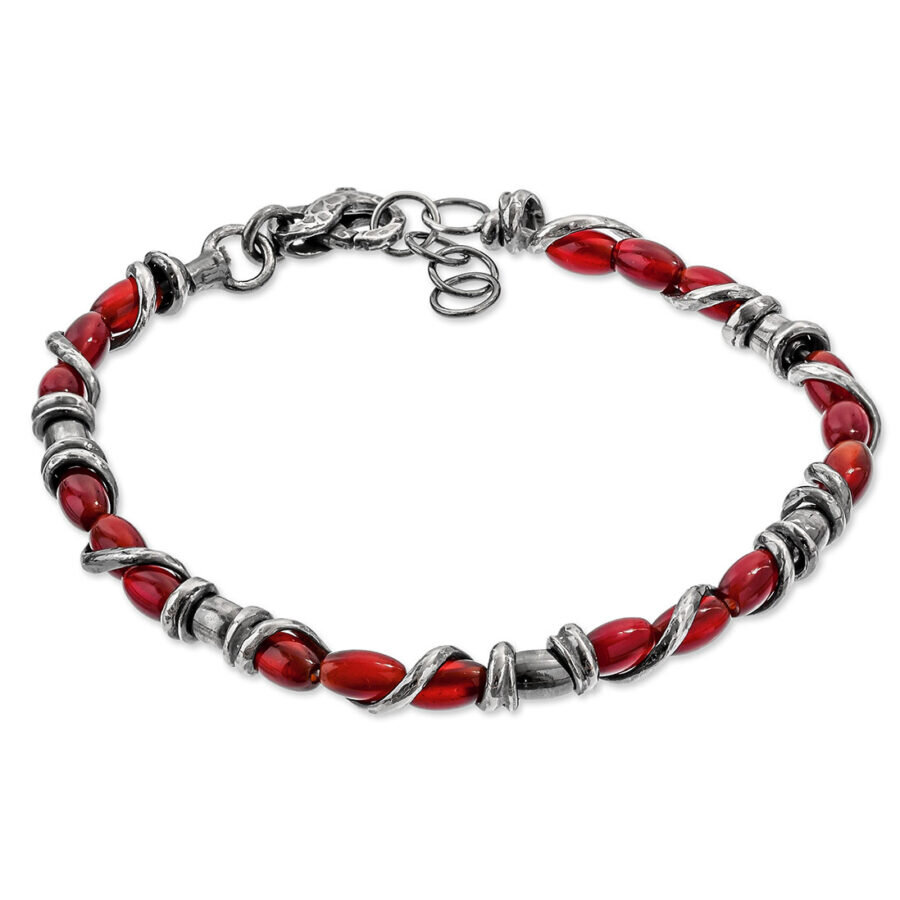Soulman - bracciale in argento brunito e pietre