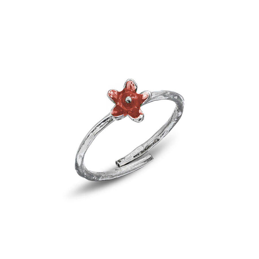 Narcisi  - anello in argento naturale e smalto