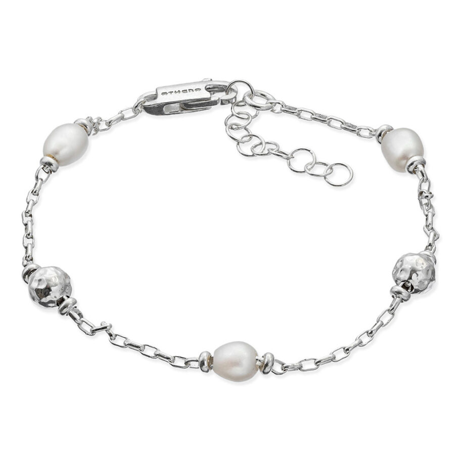 Ninfee - bracciale in argento naturale e perle
