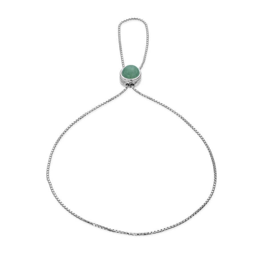 Solaris - bracciale baciamano  in argento naturale e pietra