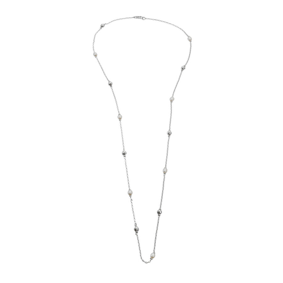 Ninfee - collana in argento naturale e perle