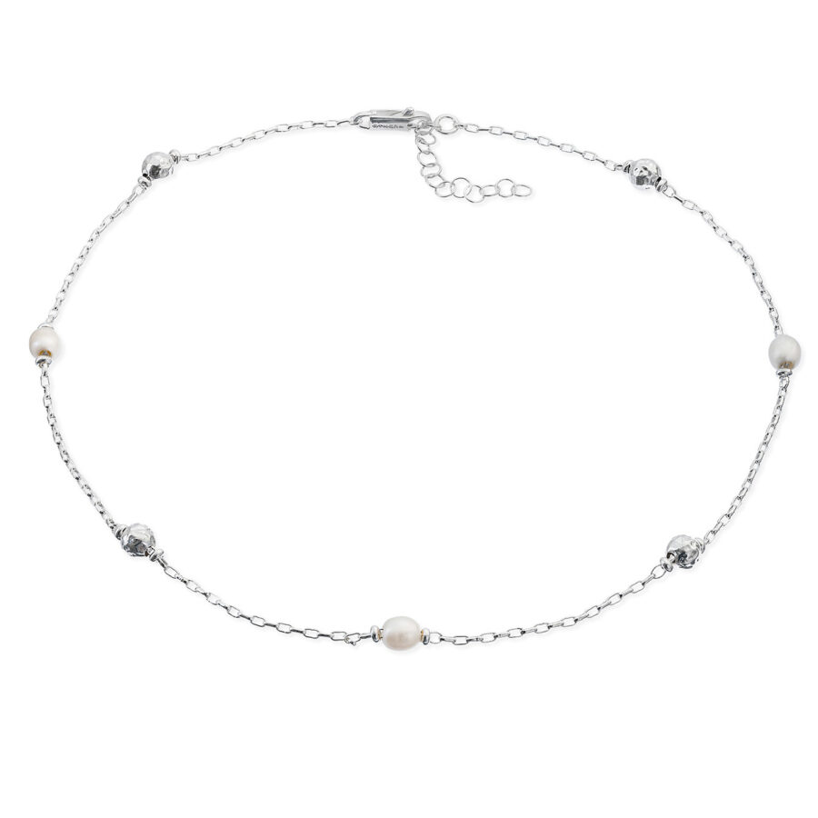 Ninfee - collana in argento naturale e perle