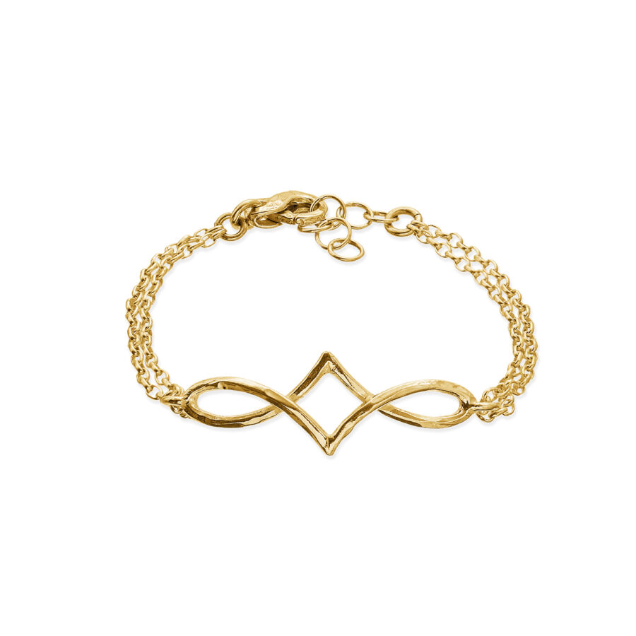 Infinity  - bracciale in argento dorato