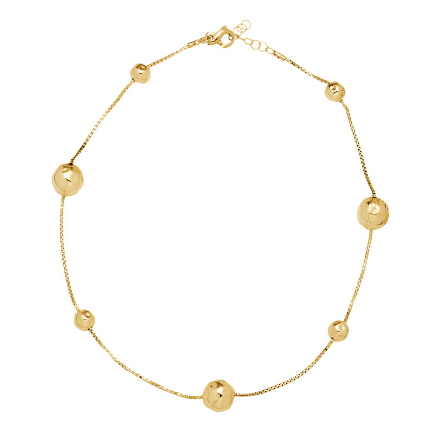 Sfera - collana in argento dorato