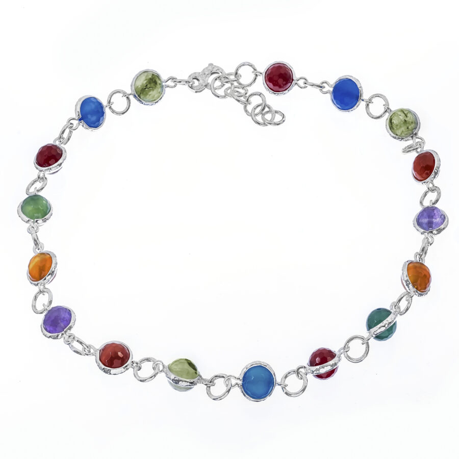 Radiosa - collana in argento naturale e pietre